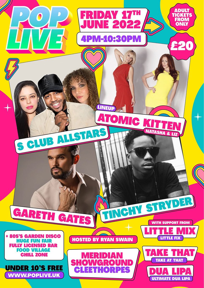 LCRLincoln's tweet photo. POP LIVE UK @CleethorpesUK on FRIDAY JUNE 17th two of our team, Janey Jane and @TheRodArcher will be backstage at this event with @AtomicKOfficial @TinchyStryder @Gareth_Gates @realtinab1 @BradleyMcIntosh and more … if you spot them there, please do say ‘HELLO’ 👋🏻 #livemusic https://t.co/BAuvFkJuEx