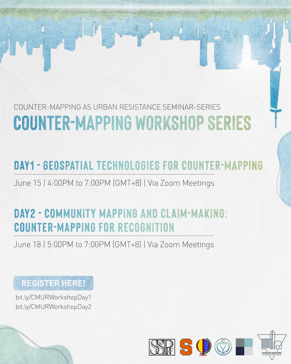 cmur2022's tweet photo. COUNTER-MAPPING WORKSHOP SERIES

We are inviting organizations, individuals, and interested parties working with marginalized sectors and communities to explore the possibilities for counter-mapping to contribute to their advocacies and campaigns. 

#CMUR2022 https://t.co/MeOEgHlVdy