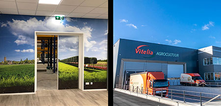 CP_huisstijlen's tweet photo. Voor de nieuwe vestiging van Vitelia @Agrocultuur ging CP aan de slag met een #totaaloplossing. Het merk Vitelia is - zowel binnen, als buiten - zichtbaar voor werknemer en bezoeker. Zowel in Limburg als in Zuid-Holland. #huisstijl #interieur #exterieur https://t.co/OPX2XaHrem https://t.co/lv8JElT6zd