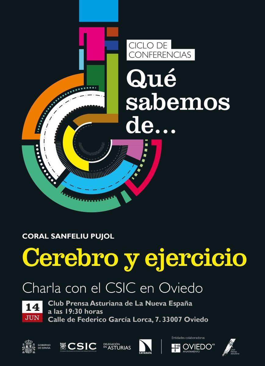 CSIC Asturias (@csicasturias) on Twitter photo 14 JUN. 19:30 Qué sabemos de... Cerebro y ejercicio con Coral Sanfeliu en el Club de Prensa <a href="/lanuevaespana/">La Nueva España</a> <a href="/NanoCINN/">CINN</a> <a href="/CSICdivulga/">CSIC Divulga</a> <a href="/iplacsic/">IPLA</a> <a href="/incarCSIC/">INCAR-CSIC</a> <a href="/Educastur/">Consejería de Educación</a> <a href="/_IMIB_/">IMIB - Instituto Mixto Investigación Biodiversidad</a> <a href="/iibbcsic/">IIBB - CSIC</a> <a href="/IEO_GIJON/">IEO Gijón/Xixón</a> <a href="/IGME1849/">Instituto Geológico y Minero de España</a> <a href="/SCTAsturias/">Consejería de Ciencia, Industria y Empleo</a> <a href="/UOdivulga/">UCC+I UniOvi</a> 14 JUN. 19:30 Qué sabemos de... Cerebro y ejercicio con Coral Sanfeliu en el Club de Prensa <a href="/lanuevaespana/">La Nueva España</a> <a href="/NanoCINN/">CINN</a> <a href="/CSICdivulga/">CSIC Divulga</a> <a href="/iplacsic/">IPLA</a> <a href="/incarCSIC/">INCAR-CSIC</a> <a href="/Educastur/">Consejería de Educación</a> <a href="/_IMIB_/">IMIB - Instituto Mixto Investigación Biodiversidad</a> <a href="/iibbcsic/">IIBB - CSIC</a> <a href="/IEO_GIJON/">IEO Gijón/Xixón</a> <a href="/IGME1849/">Instituto Geológico y Minero de España</a> <a href="/SCTAsturias/">Consejería de Ciencia, Industria y Empleo</a> <a href="/UOdivulga/">UCC+I UniOvi</a>