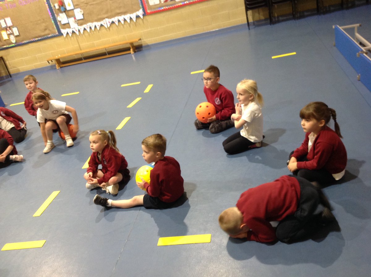 StBedeSacriston's tweet photo. Class 1 have had such fun learning how to play 'Goal ball'. We had to use our ears to hear the ball and sit on our bottoms to move around. Big thanks to Caitlin @DurhamCLS_SSP #DisabilitySports #SportsForAll #BeingInclusive https://t.co/24jn4htCGy
