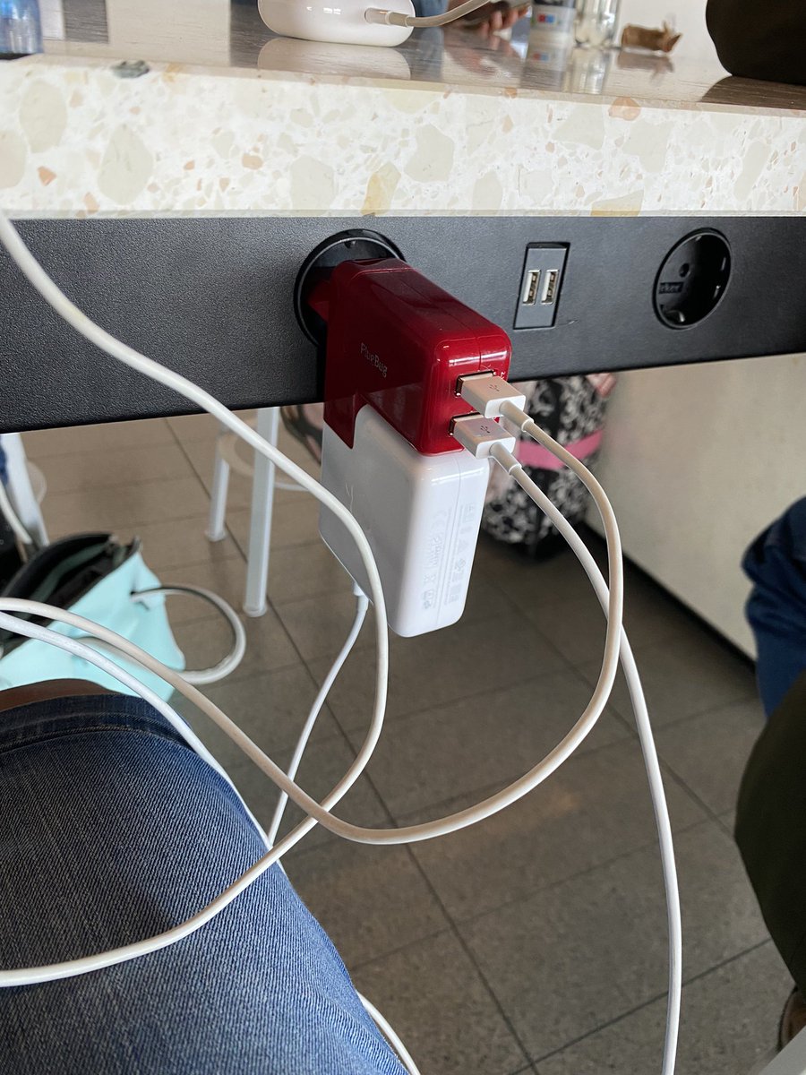 Misha_Again_'s tweet photo. If you don’t have a #plugbug for overseas travel, you are missing out. One of THE most useful items I have ever purchased for my travels.
Two USB ports and a way to charge my Mac 💻 as well.
Thanks #apple
#travel #wanderlust #lifehacks #travelhacks https://t.co/Fo5hJTuZVf