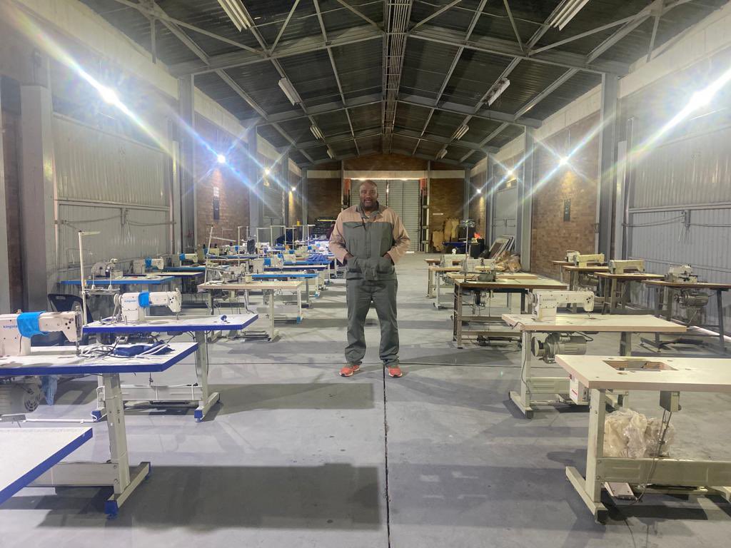 Protective clothing factory will open on Saturday, a hundred people will be employed, we wanna bring back the textile industry to the Central Karoo and making sure we stop ordering clothes from China.