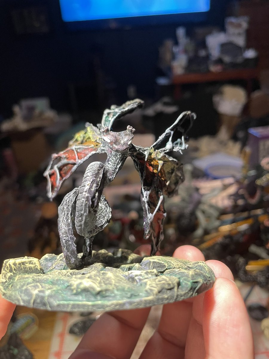 Matthew_Ryan_Do's tweet photo. On the table tonight - toy mod dollar store creation turned into Huge Entropic Couatl #DnD #dungeonsanddragons #toymods #fantasy #tabletopgames #tabletopgaming #TTRPGs #ttrpg #tabletoprpg https://t.co/TiXGMGuOz7