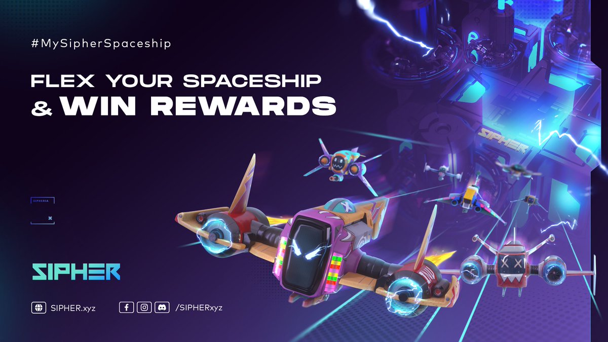 playSIPHER's tweet photo. Are you ready to flex your Spaceships &amp; win $SIPHER tokens? 🤩

✅ QRT this post + include a photo of your spaceship
✅ Tell us something fun about it + add the hashtag #MySipherSpaceship

5 winners will be chosen to win 500 $SIPHER each!

🗓 Ends June 19, 1PM UTC https://t.co/gaROd8MIv0