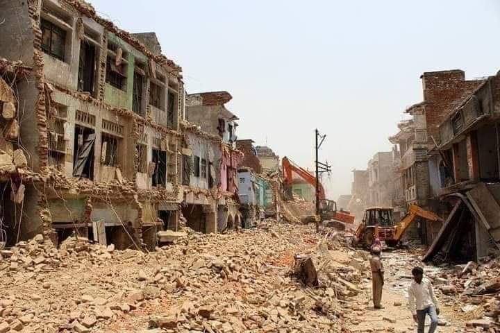 Kanpur, India.

Muslims who actively participated in demonstration against blasphemy speech by Nupur Shwarma got arrested and their houses bulldodged by the state.
#StopBulldozingMuslimHouses
#ummah