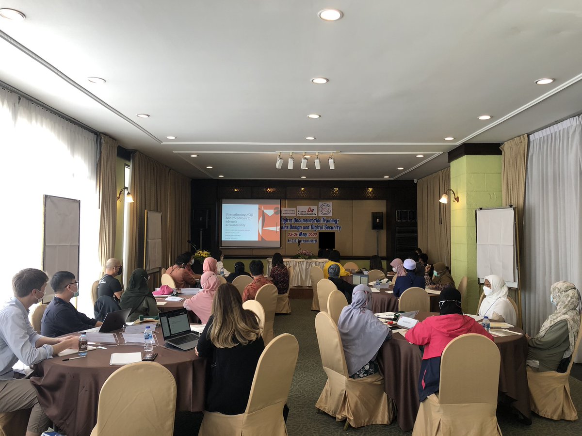 TJWG_AA's tweet photo. @TJWG_AA organized its first post-covid, offline event, “Human Rights Documentation Training: Questionnaire Design and Digital Security” in Pattani, Thailand from 23rd to 26th May 2022. Big thanks to co-organizer @CrCF_Thailand and trainers @A_L_Kather @Grant_Shubin @Darikulica https://t.co/WMFllB06Uz