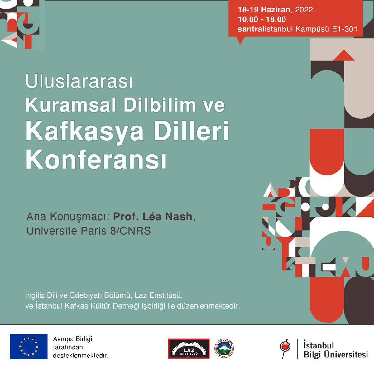 tadnettr's tweet photo. ULUSLARARASI KURAMSAL DİLBİLİM VE KAFKASYA DİLLERİ KONFERANSI BAŞLIYOR! 
@lazuri_enstitu , @BiLGiOfficial İngiliz Dili ve Edebiyatı Bölümü ve İstanbul Kafkas Kültür D. @istkafkas işbirliği ile düzenlenen konferans Laz-Çerkes Sivil Toplum Ağı projesi kapsamında hayata geçiriliyor. https://t.co/5Utg9AgEfP