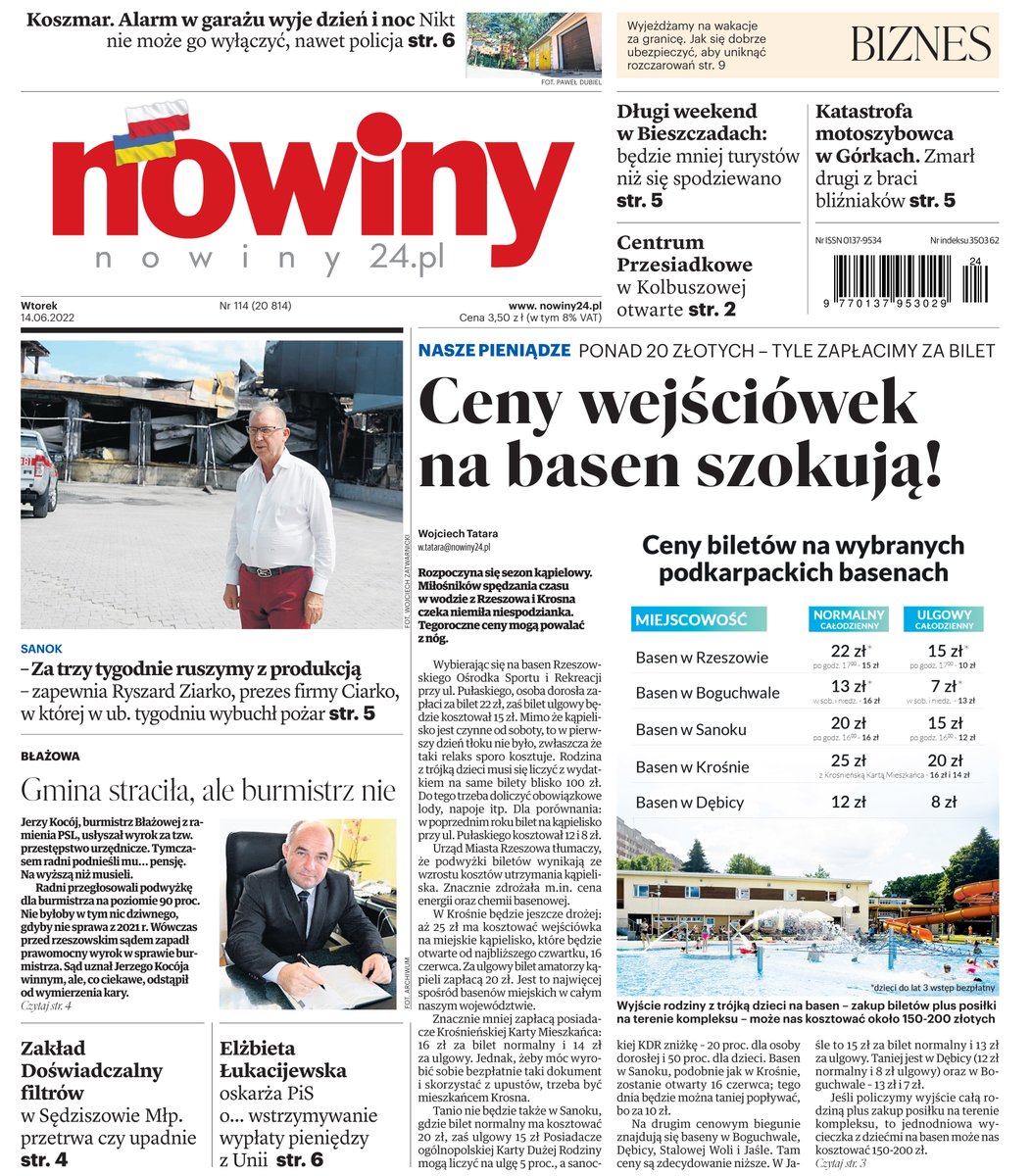 nowiny24's tweet photo. We wtorkowych #Nowiny https://t.co/qN3iX461CR.:
▶ To jest koszmar dla okolicznych mieszkańców. Alarm wyje dzień i noc. Nawet #policja nie jest w stanie go wyłączyć.
▶ Jaki będzie długi czerwcowy weekend w #Bieszczady. Ceny wynajmu domków w niektórych miejscach spadły.
1/2 https://t.co/T7RHvnJrBj