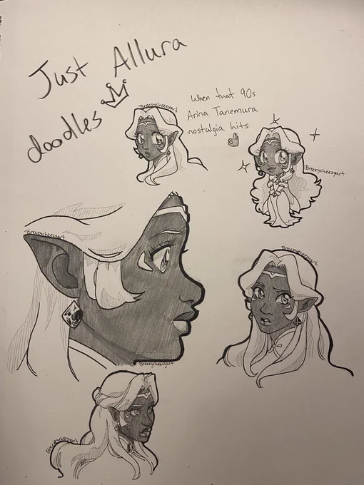 Sketched my muse again, with a bit more of an "anime" flare to it ☺️ #princessallura 