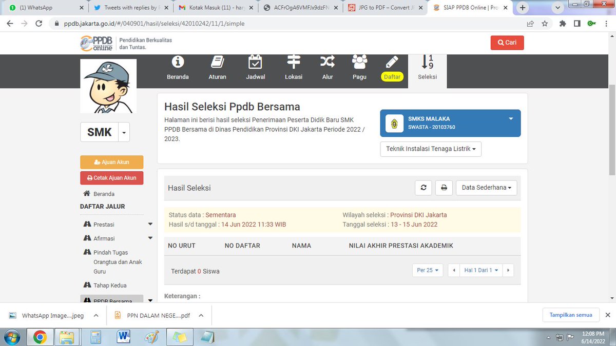 hsk_training's tweet photo. @PPDBDKI1 Mohon bantu kak, PPDB Bersama SMK Swasta, kemarin sudah masuk nama peserta namun hari ini dicek kosong. Namanya hilang. Nomor pendaftaran 200109402420009 https://t.co/a2tVKS3nPF