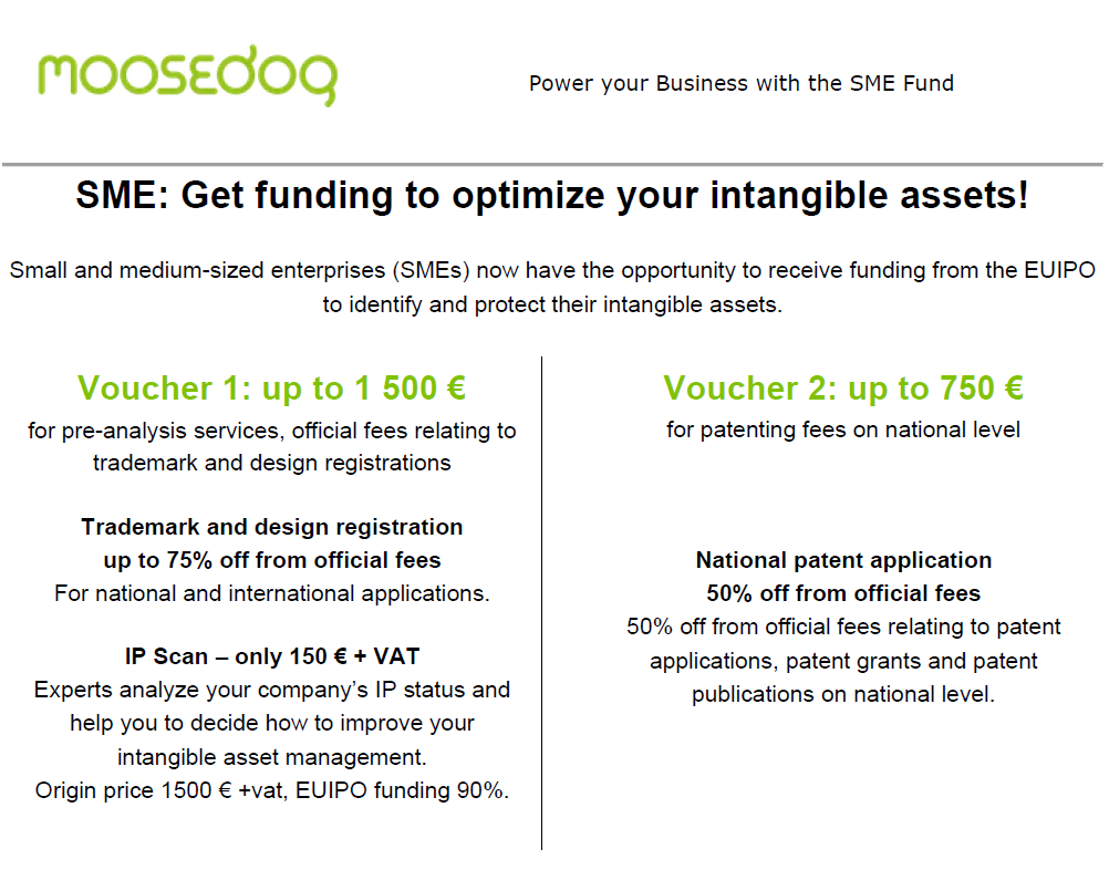 MoosedogIPR's tweet photo. 📢 #SMEs #Startups attending the #TSCW2022:
⚡️Save up to €2250 on your fees while protecting your rights⚡️
Book a meeting with Moosedog @ Eventos-matchmaking or contact us /profile💡
#getitpatented #MoosedogIPR #digITre #SMEFund #IPScan
@Platform6tre @boostturku https://t.co/pYOCvox6k8