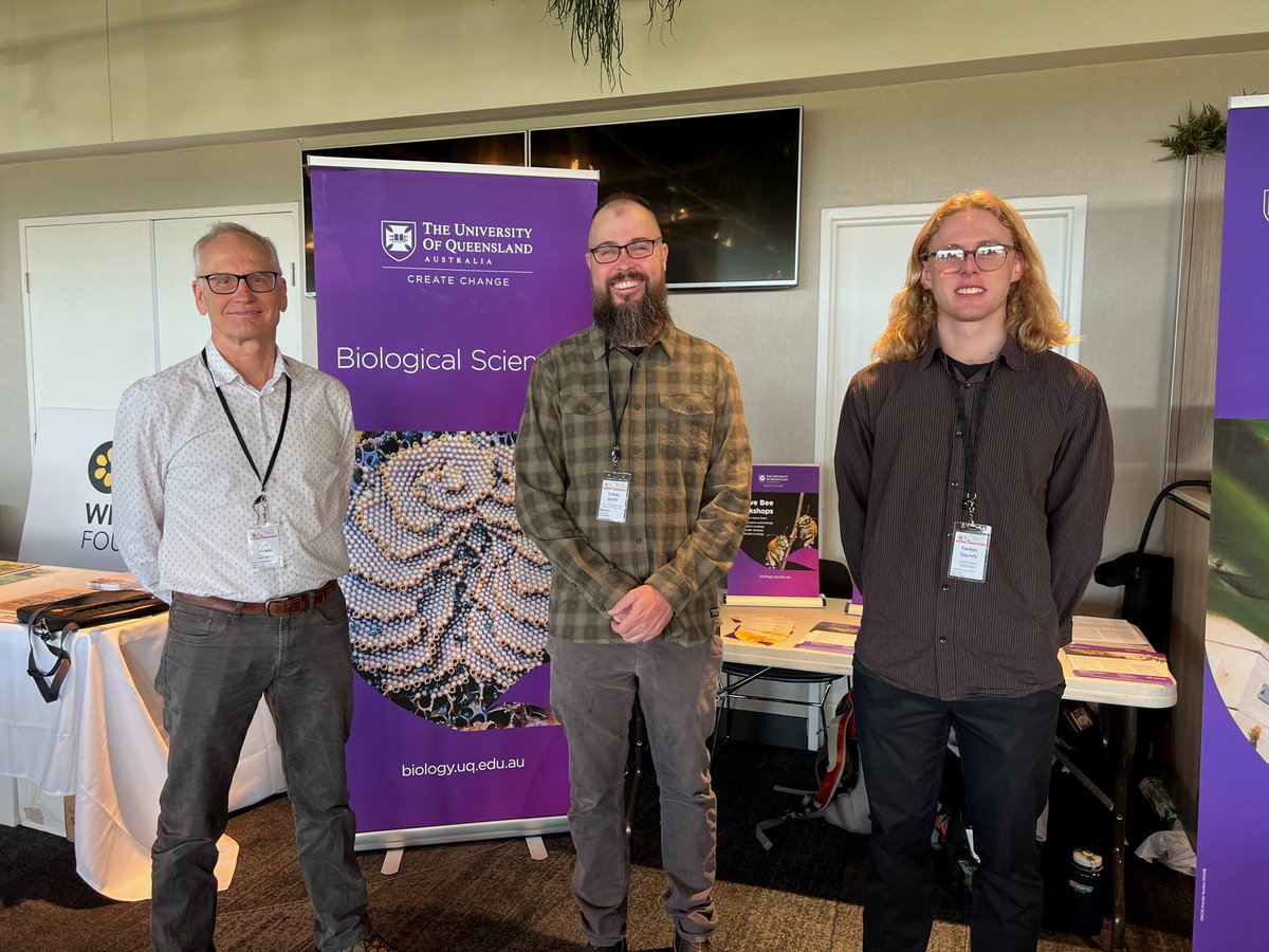 Dr Tobias Smith (@ecologytoby) on Twitter photo The 3rd Australian Native Bee Conference was a great success! Big thanks to Tim Heard (<a href="/SugarbagBees/">Sugarbag Bees</a> - left of photo), chair of organising committee & the one who did the vast majority of the work to make it happen! Pic at our <a href="/UQscience/">UQ Science</a> sponsor table, along with Forbes Saurels. The 3rd Australian Native Bee Conference was a great success! Big thanks to Tim Heard (<a href="/SugarbagBees/">Sugarbag Bees</a> - left of photo), chair of organising committee & the one who did the vast majority of the work to make it happen! Pic at our <a href="/UQscience/">UQ Science</a> sponsor table, along with Forbes Saurels.