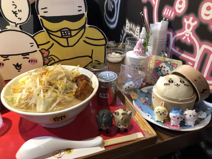 ちいかわ飯店〜
郎ラーメン、ちゃんとおかもちで持って来てくれた✨
ハチワレちゃんみたく、ずべちゃってなってなくて良かったw

味もめっちゃ良き
ŧ‹"ŧ‹"ŧ‹"ŧ‹"(๑'ㅂ`๑)ŧ‹"ŧ‹"ŧ‹"ŧ‹" 
