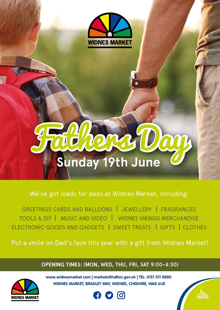 Getting ready for #fathersday? Join us at Widnes Market for everything you need. #dad #fathersdaygifts #gifts #specialdad #greetingscard #jewellery #fragrances #tools #diy #musicandvideo #widnesvikings #electronics #sweettreats #clothes #sthelens #warrington #liverpool