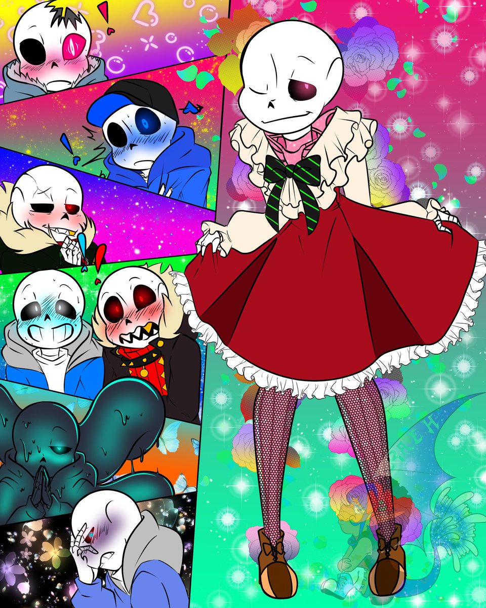 RaeHamato's tweet photo. Sweetie wanted to dress in something nice. My angel @bl00dw1tch shared these pretty dresses and I had to dress him in this one.
#sansmansion #undertaleAU #undertale #underfell #redsans #sans #classicsans #nightmare #NightmareSans #DustSans #dancesans #HorrorSans #underschool https://t.co/s8UetExDx9