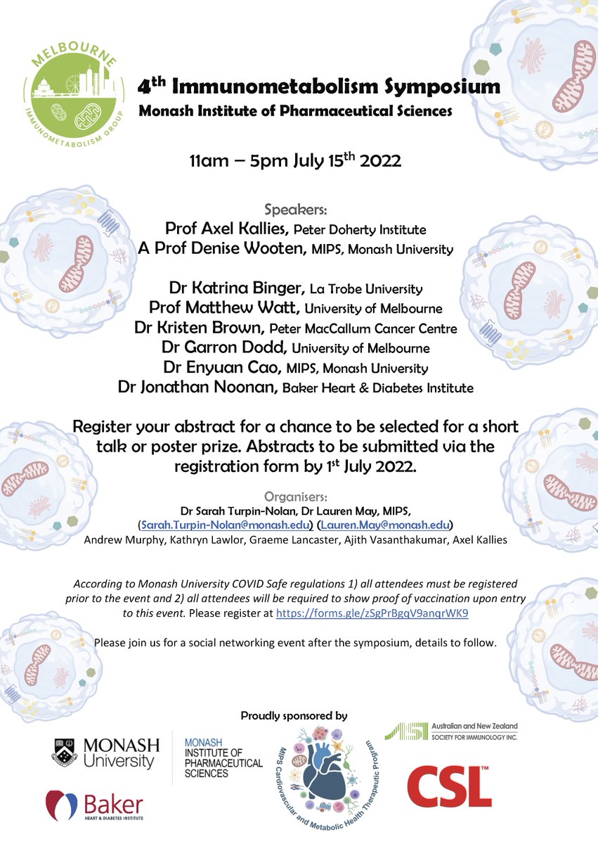#TPATuesday announces the 4th Immunometabolism Symposium will be hosted by #CardioMetabTPA and MIPS on the 15th July. Please register and submit your abstract by 1st July at forms.gle/zSgPrBgqV9anqr…