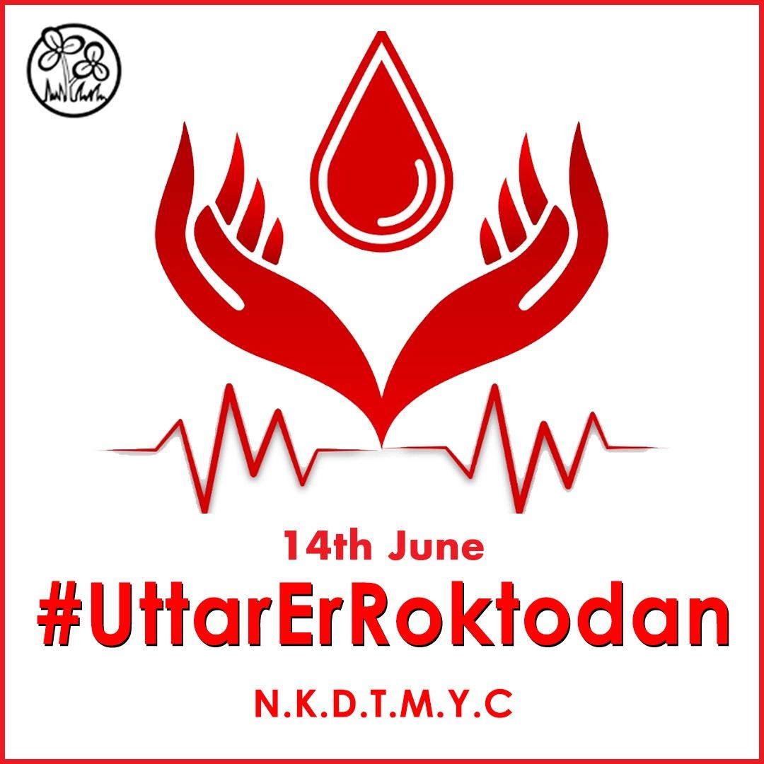 PrabhatTewari07's tweet photo. In Support of @MamataOfficial's fight &amp; struggle for the People of Bengal,
'North Kolkata District Trinamool Youth Congress' is Organizing a
Mega Blood Donation Camp on World Blood Donor Day 14th June at Bidhan Garden,2pm. @abhishekaitc @sayani06 @AITCofficial
#UttarErRoktodan https://t.co/OlKvZolBXa