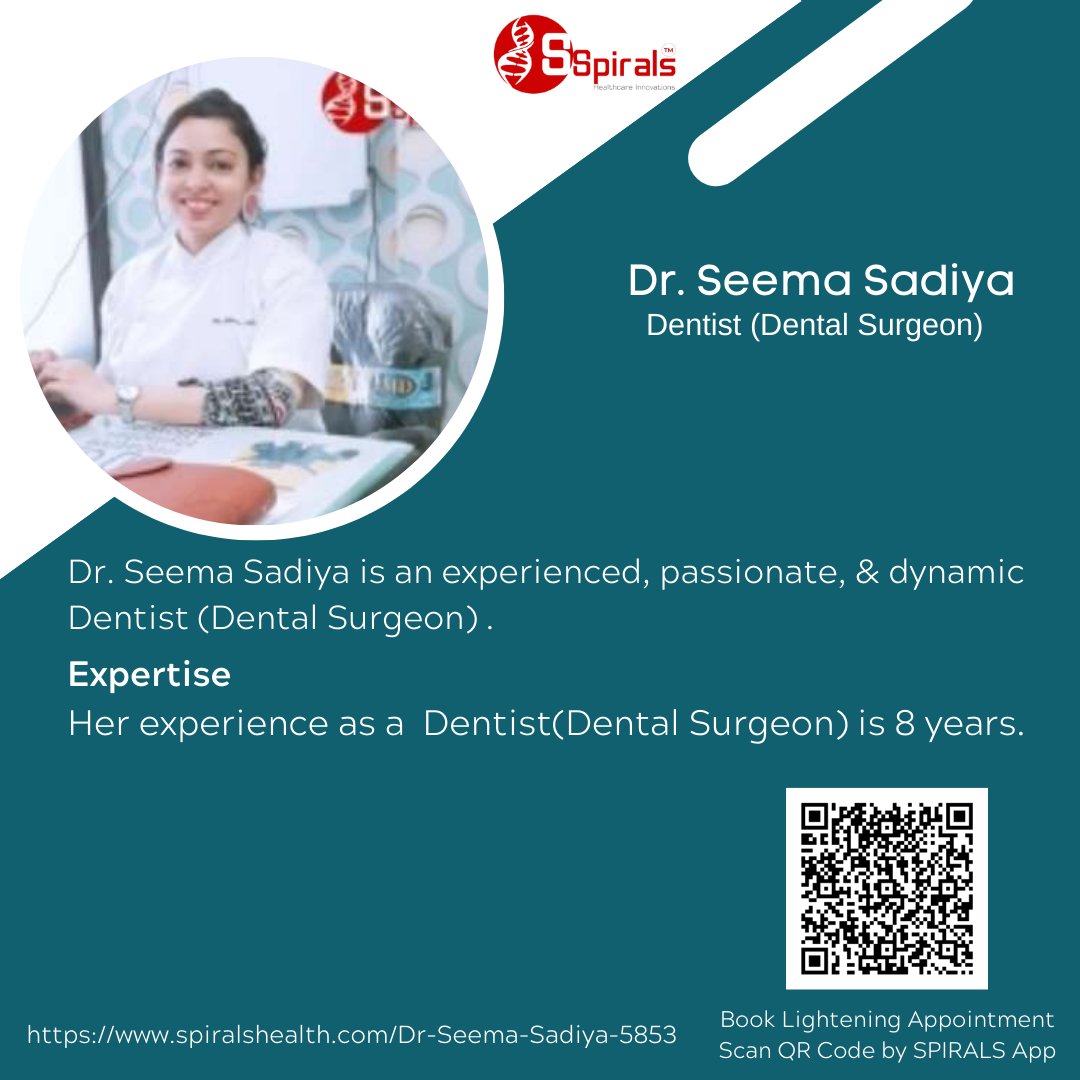 🤗Dr. Seema Sadiya is an experienced, passionate, & dynamic Dentist (Dental Surgeon) 🧑‍⚕️.
🧑‍⚕️ Her experience as a Dentist (Dental Surgeon) is 8 years.
#dental #dentist #experience #experienceddoctor #experienceddoctors #dentistslife #dentalsurgeon #surgeon #oralcare #oralhealth