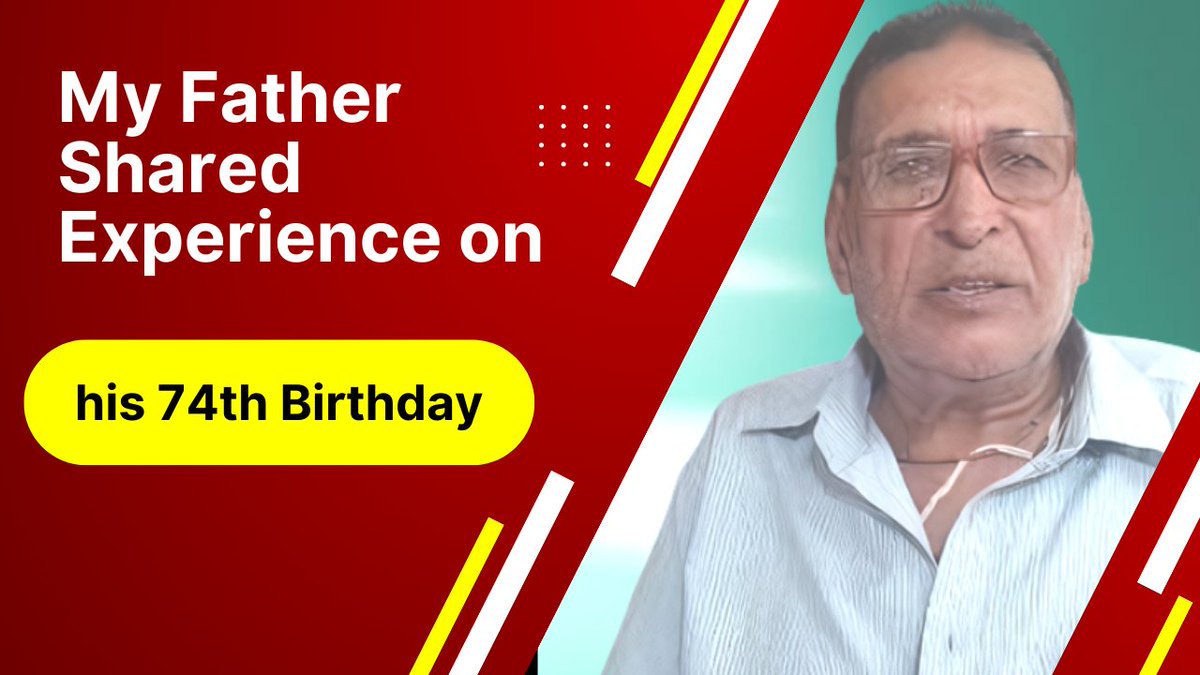 profvinodkumar's tweet photo. My Father Shared Experience on his 74th Birthday
https://t.co/5mPgomvjl0
#fatherbirthday #74thbirthday #happybirthday https://t.co/fy584XCFC7