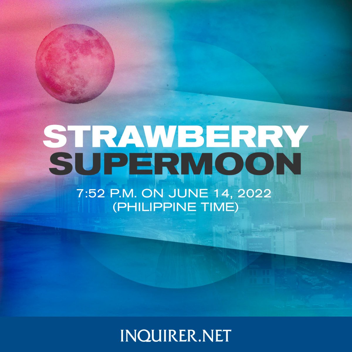 inquirerdotnet's tweet photo. Catch the Moon at its brightest and largest tonight🌕

June’s full moon, known as the Strawberry Supermoon, will be at perigee, its closest approach to the Earth. | via NASA https://t.co/4p7vNNDQR1