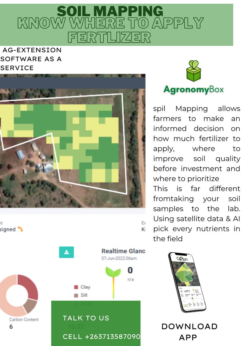 agronomy_box's tweet photo. @takue_mdumeni @GlobalFarmersC1 @wallacemukoka @EmmanuelMarume5 @PoteDior @RukundoChrist14 @Fran_Mapindani @brytgv @ChembelaJustice @munya_chichevo @FarmDudeZW @kaytaykate @MimieDadisai @CelinaHatidani Before investing on your farm, know your soil nutrients on every cm of your field https://t.co/qln6ma3le7