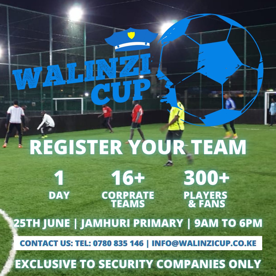 WalinziCup's tweet photo. The 1st edition of the #WalinziCup tournament taking place on 25th June will feature over 16 corporate teams and bring together over 300 players and fans. REGISTER today and be part of the fuuun #corporatesports #football #GRIT #7aside https://t.co/biGD0cPLko