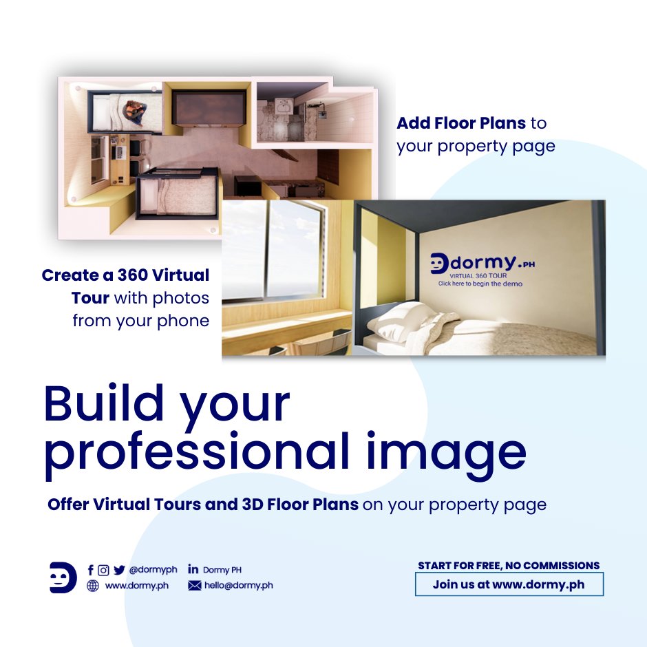 dormyph's tweet photo. 📣 Calling all agents, dorm owners, and landlords!

Nasa Dormy na ba ang property mo? Wag kang magpahuli!

You can now promote your properties on https://t.co/FoXZNqC2U9 https://t.co/gJEOssnzUq