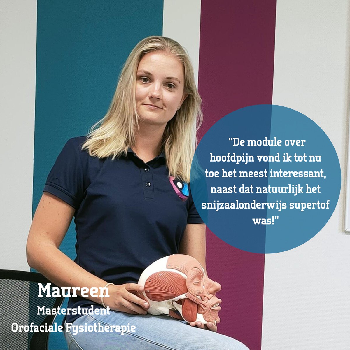 #Masterstudent | Maureen over haar masteropleiding Orofaciale Fysiotherapie: "Ik kan het geleerde meteen in de praktijk integreren. Hierdoor kun ik een nieuwe patiëntencategorie behandelen en daarnaast breid ik mijn netwerk met specialisten uit."
somt.nl/onderwijs/hbo-…