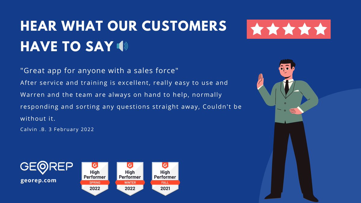 officialgeorep's tweet image. Our results speak for themselves, but don’t just take our word. See for yourself what our customers have to say about us over on G2.⭐️ #GeoRep #G2 #FieldSalesSoftware #Review