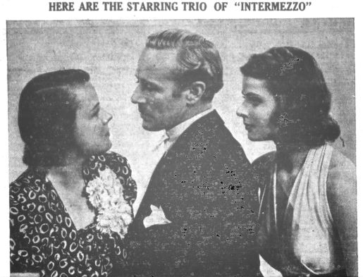 Actor, Leslie Howard and Ingrid Bergman in Intermezzo. She found that Leslie was terribly kind, but discreet and withdrawn. #classicmoviestars #Britishfilm #LeslieHoward #AshleyWilkes #oldHollywood #oldmovies #IngridBergman  #GWTW #GONEWITHTHEWIND #Britishactor #intermezzo