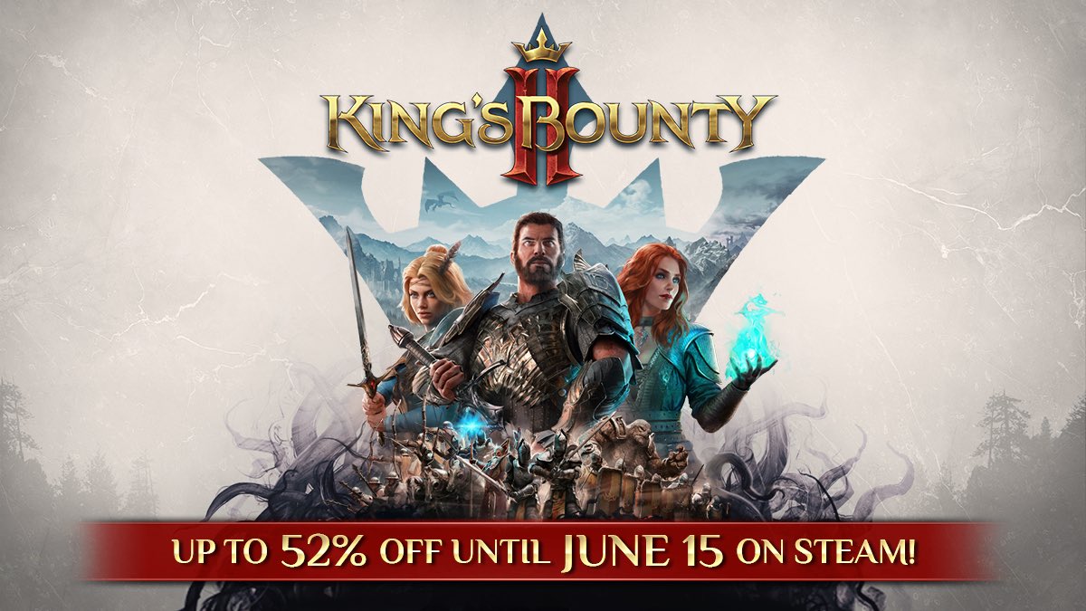 50% discount? Yes! It´s #SteamNextFest. Get King’s Bounty II for half the price &amp; don´t miss about the massive discounts on its other editions and DLCs. bit.ly/3NTURqa #KingsBounty #KingsBountyII