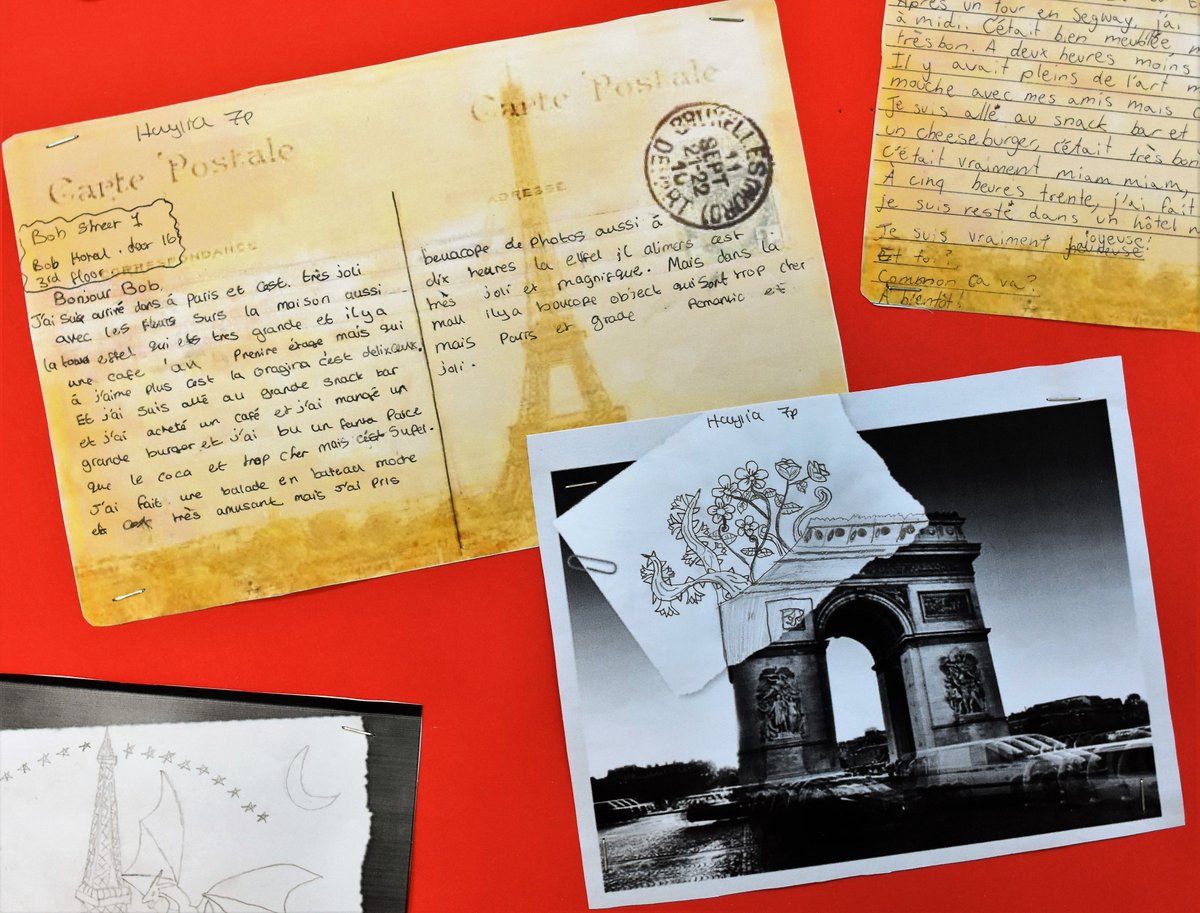 PHESDoha's tweet photo. Our Modern Foreign Languages teachers consistently introduce innovative methods to further enrich learning. Using a concept called Pencil vs Camera by artist Ben Heine, our Year 7 French students developed their own piece of artwork to accompany a postcard written in French. https://t.co/R3W2KLX5Ib