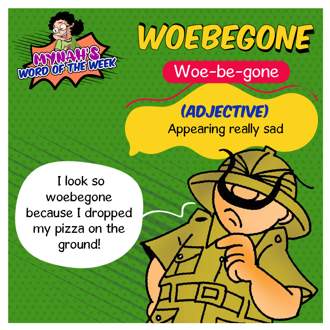 TinkleMagazine's tweet photo. This time on Mynah's Word of the Week, find out the meaning of the word "woebegone" and why Shambu is using it to talk about himself!

#tinklecomics #tinkle #woebegone #language #vocabulary #english #newword #interestingwords #knowledge #funword #shambu #funny https://t.co/7ruURrUHl3