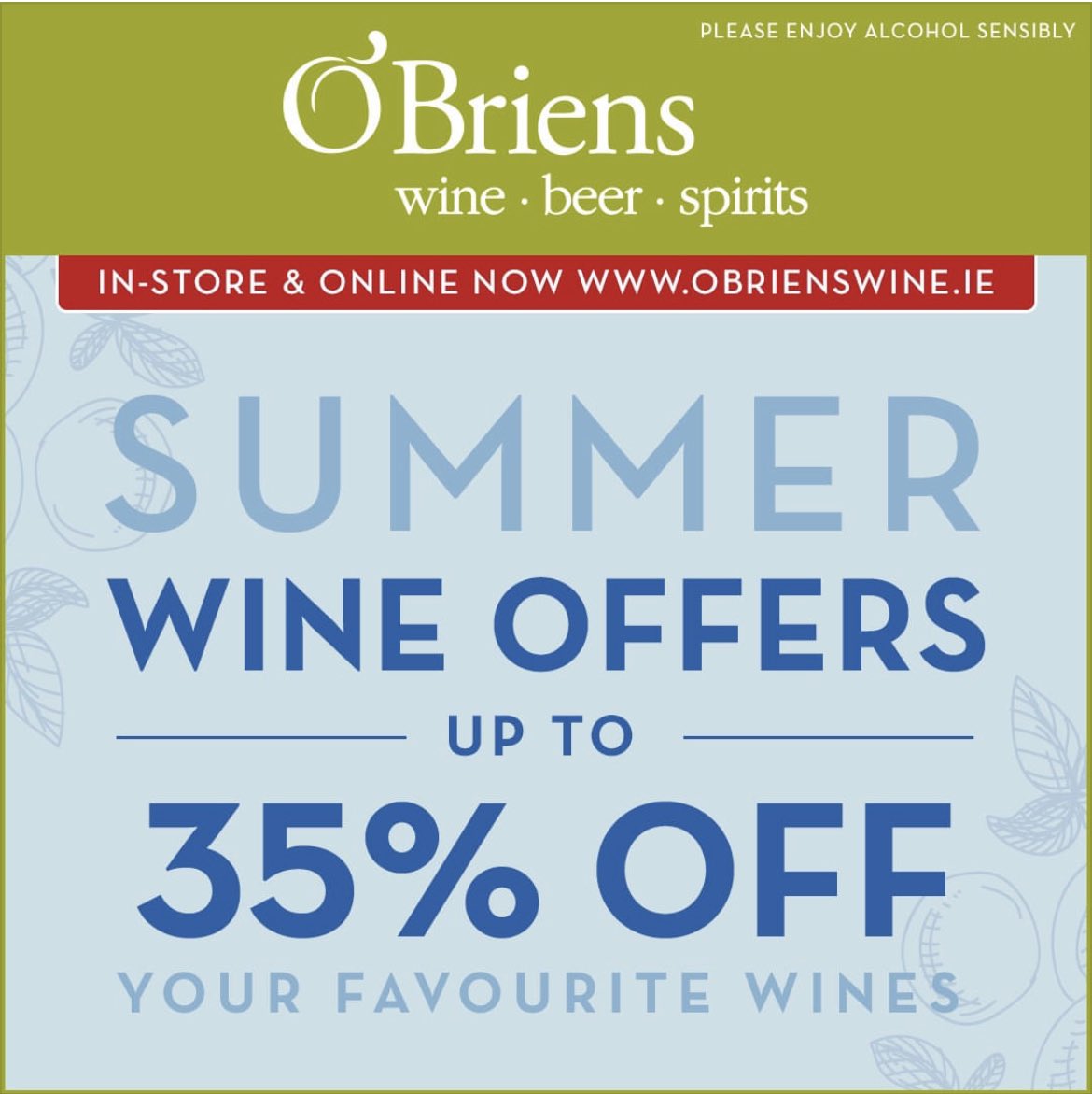 <a href="/obriensbbrack/">O'Briens Ballybrack</a> <a href="/OBriensWine/">O'Briens Wine</a> bring on the summer ☀️☀️☀️☀️