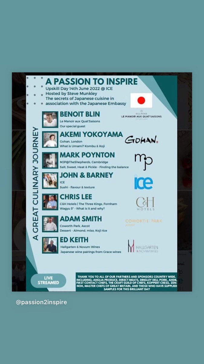 So excited to be hosting this incredible day in ICE today. Amazing talent being showcased in our cookschool @Passion2Inspire @MjpRestaurant @BenoitBlin_MCA @Chefchrislee1 @ChefSmith1987 @Ed_thewineman @MurrayKC @buryfree @EADT24 @BBCSuffolk