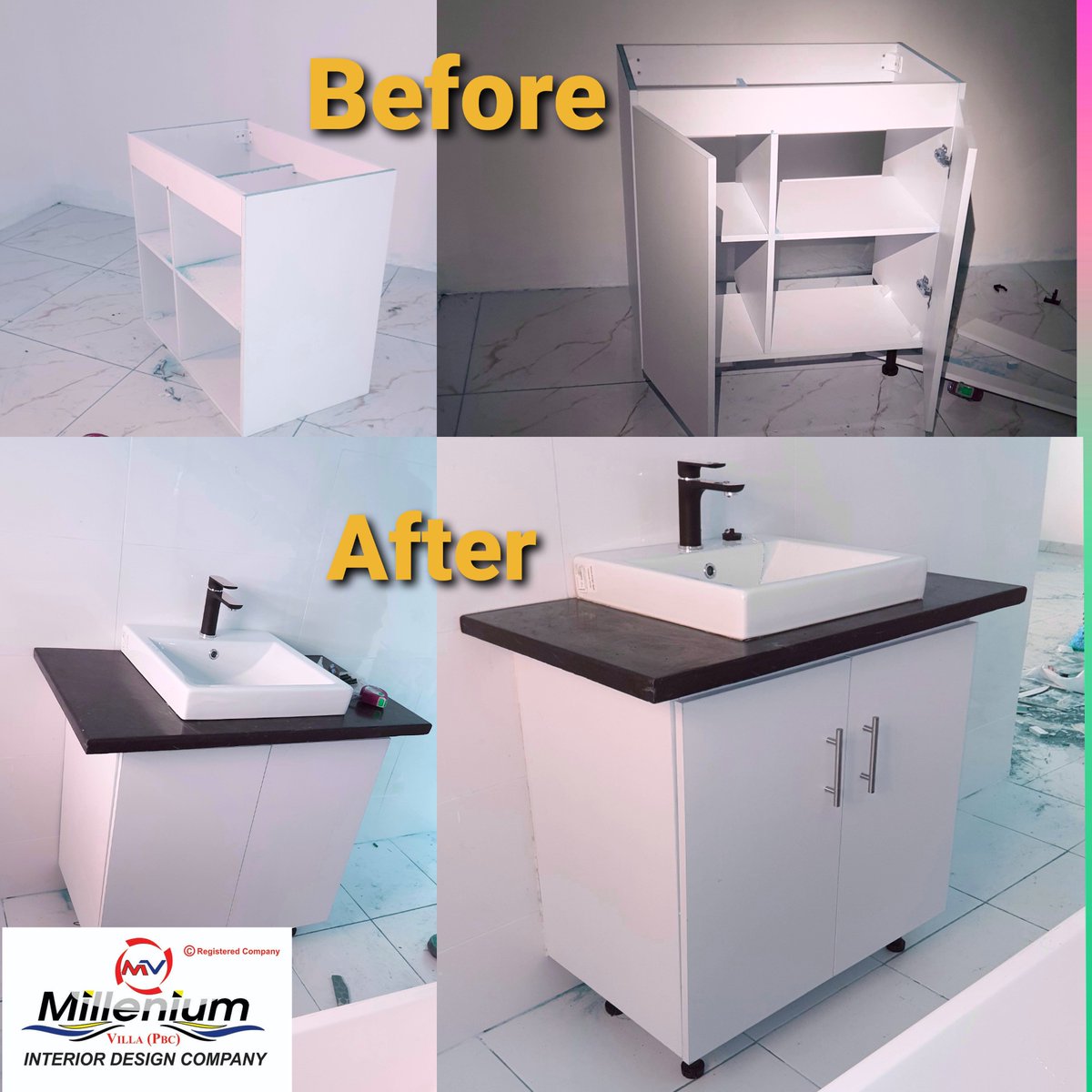 Bathroom vanity by interior design professionals. 

Get in touch with us today for your Bathroom designing.
Contact us on  +263777861865/+263719861865
#interiordesign #adorablehome #Gooddesignforgoodpeople