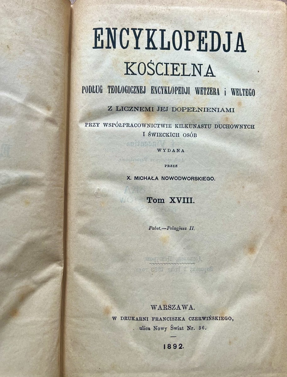 pasjonisci_cp's tweet photo. 130 lat temu (1892 r.) ukazała się niezwykle cenna Encyklopedia Katolicka, której autorem jest ks. Michał Nowodworski. Warto zobaczyć, jak opisuje on pasjonistów, którzy do Polski przybędą dopiero 31 lat później...
#pasjoniści #zakon #encyklopedia https://t.co/eCGPEYqRec