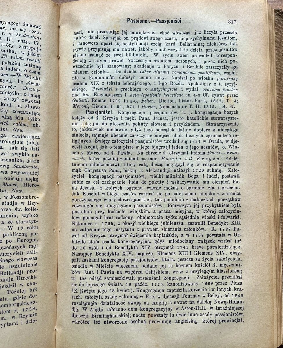 pasjonisci_cp's tweet photo. 130 lat temu (1892 r.) ukazała się niezwykle cenna Encyklopedia Katolicka, której autorem jest ks. Michał Nowodworski. Warto zobaczyć, jak opisuje on pasjonistów, którzy do Polski przybędą dopiero 31 lat później...
#pasjoniści #zakon #encyklopedia https://t.co/eCGPEYqRec