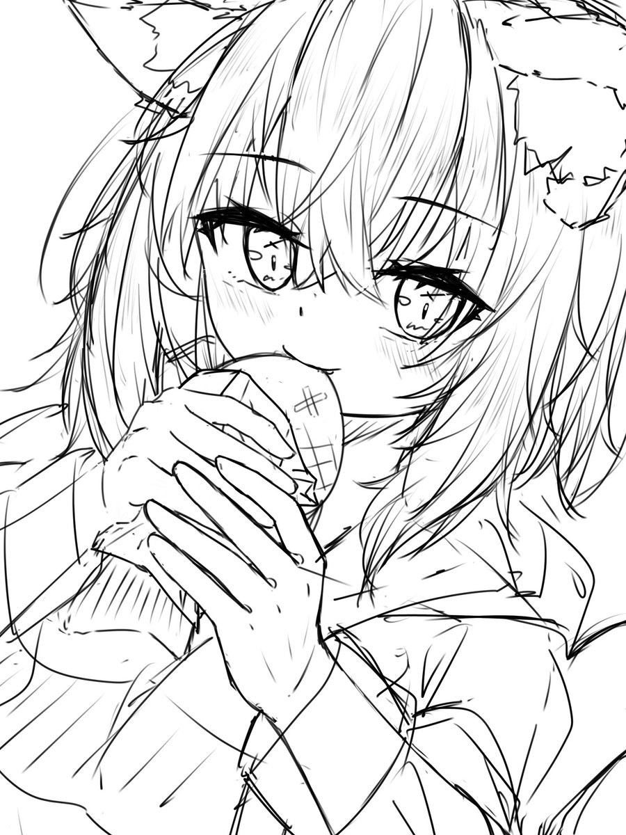 今回のラフ〜線画です✍️ 