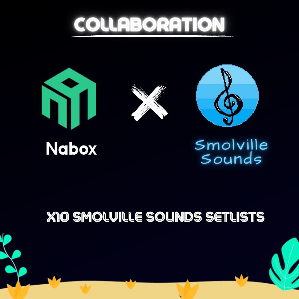 naboxwallet's tweet photo. 🪂Collab Giveaway with #SmolvilleSounds 
 
Smolville Sounds Setlists for 10 winners

To grab
1⃣️Follow @naboxwallet &amp; @SmolvilleSounds 
2⃣️RT,❤️,@ 3 frds

Winners will be announced in 24 hrs🥰

#NFTs #Airdrops #Giveaways #Nabox #wallet https://t.co/6x494NZSnw