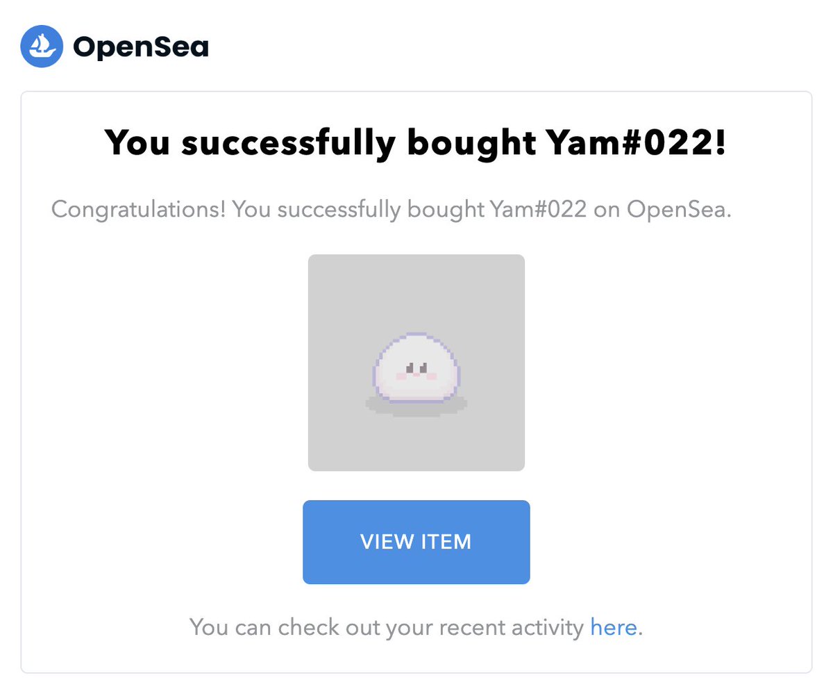 👻!!YAM PURCHASE!!👻
This ghost YAM is ma first purchase as a collector!
Thanks for cute artwork ma fren <a href="/PixelAndroid00/">EB🧙‍♀️Pixel Artist</a> !!!

So, now I am just a YAM holder!🤗
#nft #nftart #nftcollector #polygon