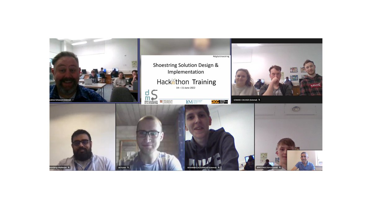 Pleased to start our first pre-Shoestring #hackathon  training with <a href="/DandGCollege/">DandGCollege</a> staff and HND students.

👉Today's <a href="/dmshoestring/">Shoestring | Digital Manufacturing</a> hackathon challenge: Machine Condition Monitoring