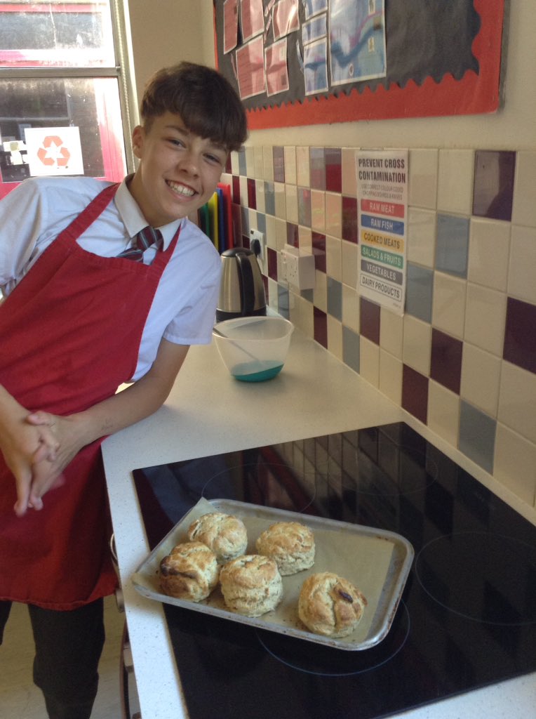 DAT_StKaths's tweet photo. Fruit scones made this morning with Yr 8. We used an apple for the sweetness rather than refined sugar 🍐🍏🍎 #healthyeatingweek #5aday #bnf https://t.co/jfQsSeMuJ3