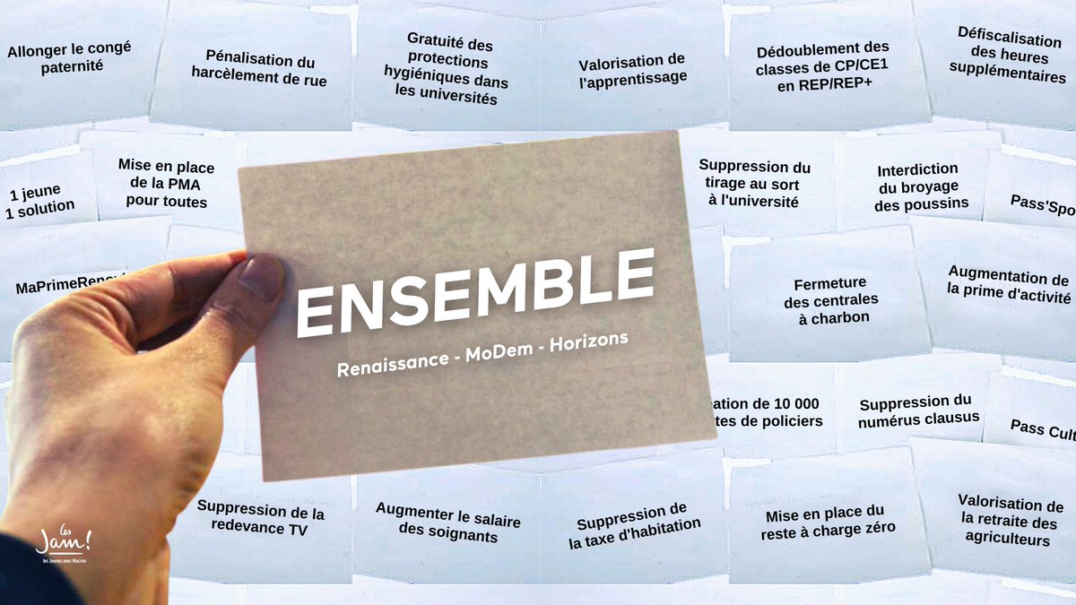Jeunesenmarche's tweet photo. Depuis 2017, les députés de la majorité présidentielle ont agi pour notre pouvoir d'achat, pour l'écologie, pour l'égalité des chances.

Dimanche, mobilisons-nous pour donner une majorité parlementaire à @EmmanuelMacron et continuer d'améliorer concrètement notre quotidien ! 🇫🇷 https://t.co/FklxRazXS0