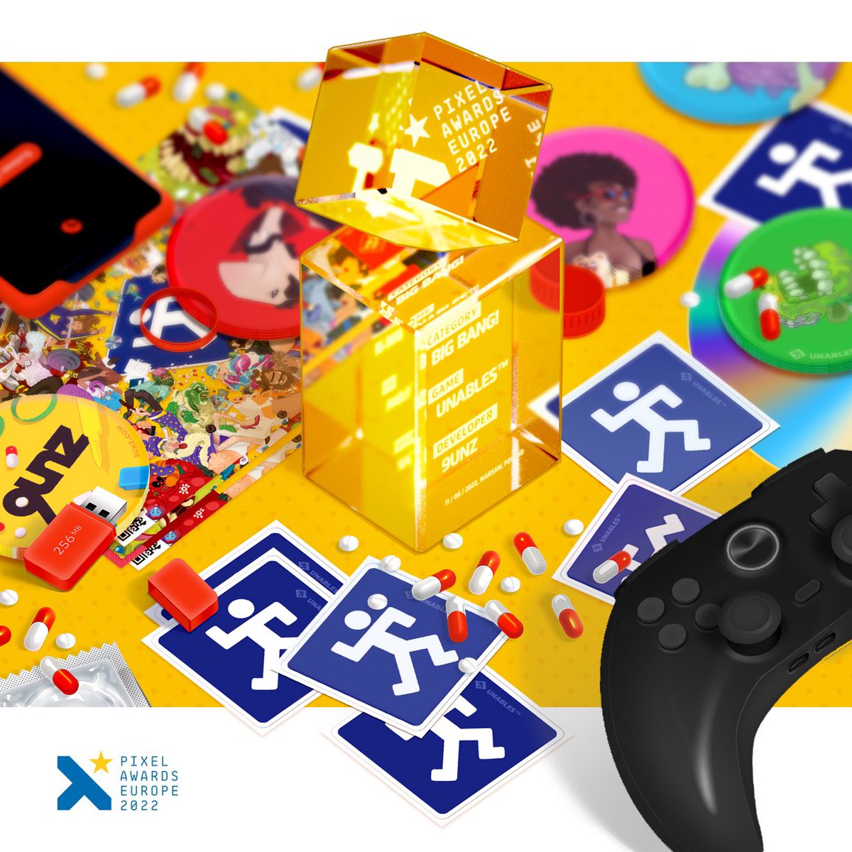 9unzstudio's tweet photo. We are proud to announce that our game UNABLES™ won in the „BIG BANG” category at Pixel Awards 2022 Event! Thank You, Everyone! #pixelheaven #pixelawards2022 #award #winner #game #unables #poland #polish #indiegames #indiegamedev #indiegamedeveloper https://t.co/JKyFoTFZ4p