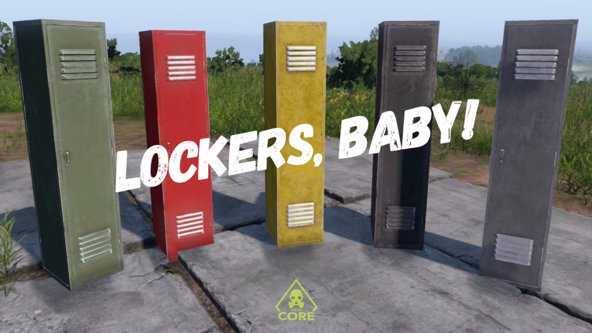 dayzcoregg's tweet photo. We recently introduced lockers - coded by Cabbage. They spawn in kits and will add some color to your post-apocalyptic #DayZCore experience. Can you collect them all? Oh and don’t leave that screwdriver behind - you’ll need it to disassemble the locker once placed… https://t.co/usubyG46RU