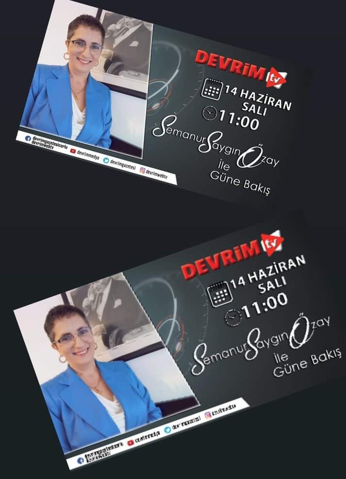 semanurozay's tweet photo. O zaman bugün bizim zaman...
Saat: 11:00 de #Devrimwebtv de
Konuşacaklarda buluşmak dileğiyle
@DevrimGazetesi https://t.co/2jGRmIPoz8