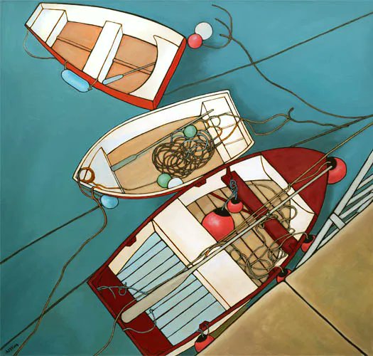 ArtistUtting's tweet photo. I love to see these small boats moored up, with their jumble of ropes, floats and the occasional oar.

#daviduttingartist #harbour #boats #mooring https://t.co/DyHjGDvwB6
