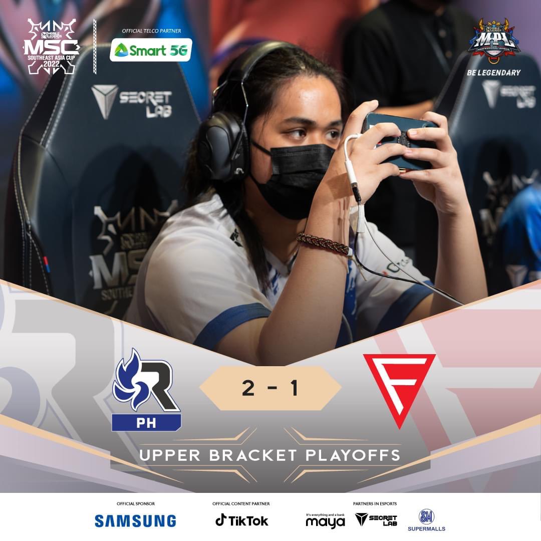 MPLPhilippines's tweet photo. RSG Philippines 🇵🇭 sends Falcon to the Lower Bracket Playoffs of #MSC2022! #PinasLangMalakas 

A crucial Iron Hook from Light at the 12:39 mark of Game 3 steered RSG PH to the Upper Bracket Semifinals. 💯

#SupremaSEA #MLBB #MobileLegends #MLBBEsports #MPLPhilippines https://t.co/5nWgapPgO2